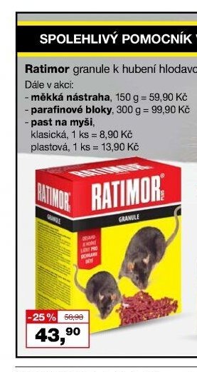 Ratimor granule k hubení hlodavců