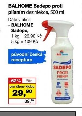 BALHOME Sadepo proti plísním dezinfekce, 500 ml