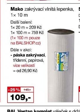 Mako zakrývací vlnitá lepenka, 1 x 10 m