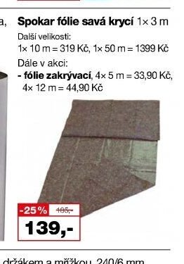 Spokar fólie savá krycí 1 x 3 m