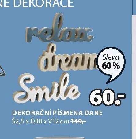 Dekorační písmena DANE