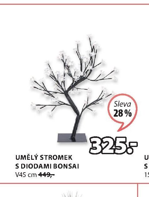 Umělý stromek s diodami Bonsai