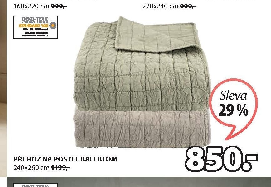 PŘEHOZ NA POSTEL BALLBLOM 240x260 cm