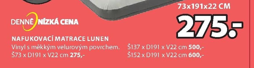 Nafukovací matrace LUNEN