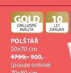 GOLD POLŠTÁŘ 50x70 cm