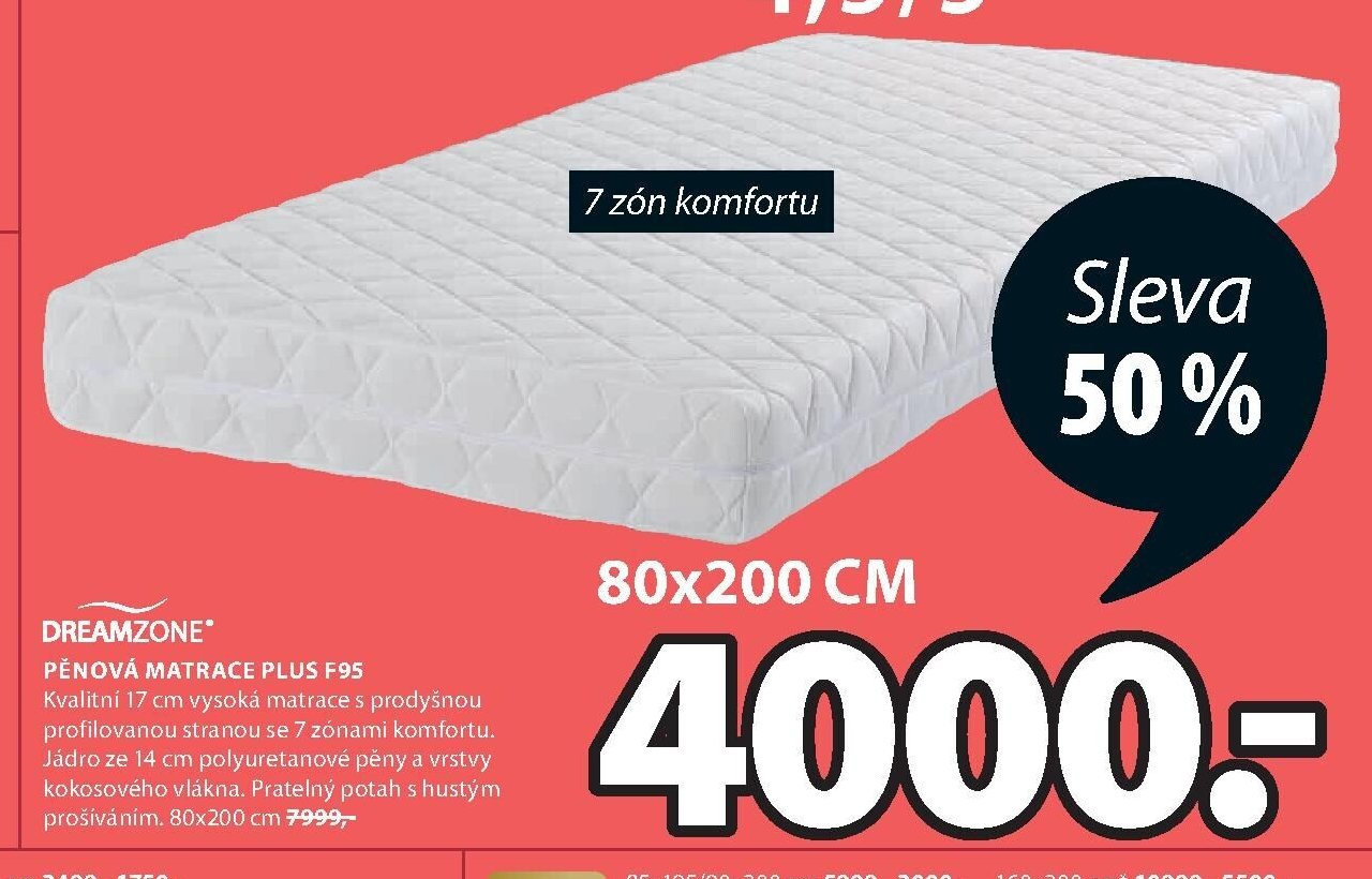 PĚNOVÁ MATRACE PLUS F95