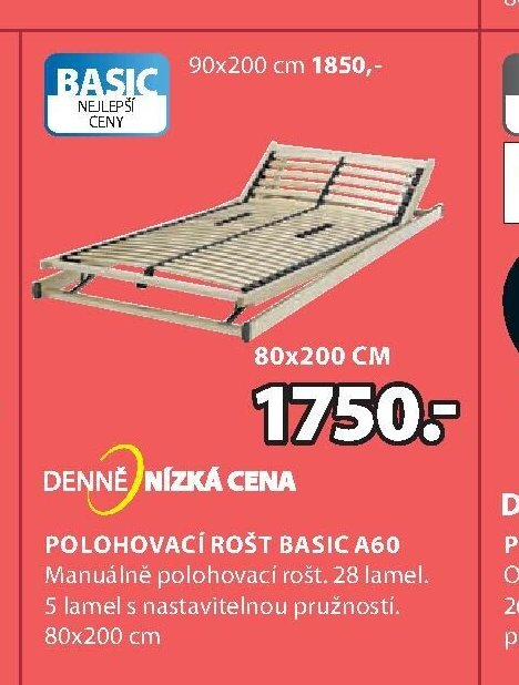 POLOHOVACÍ ROŠT BASIC A60
