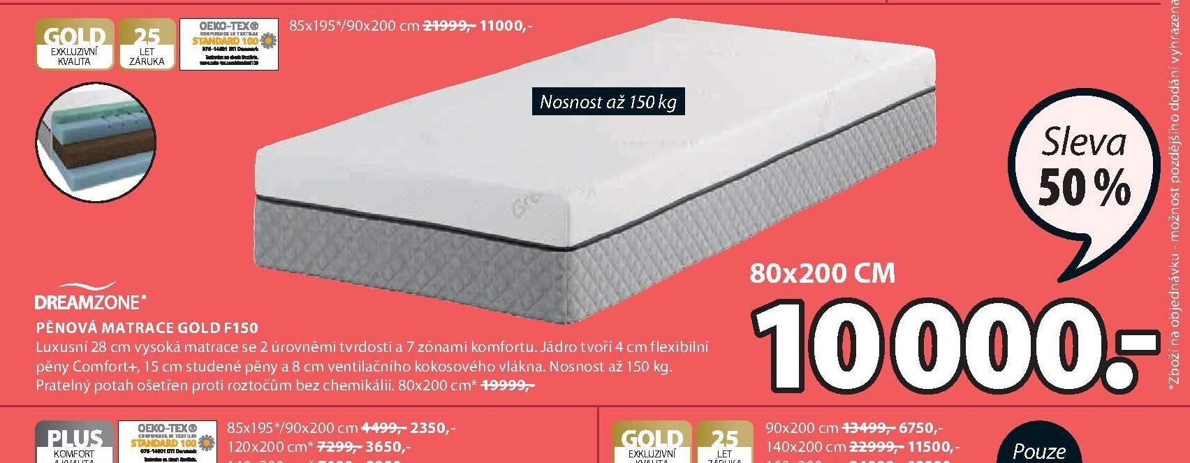 Pěnová matrace GOLD F150