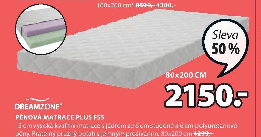 Pěnová matrace PLUS F55