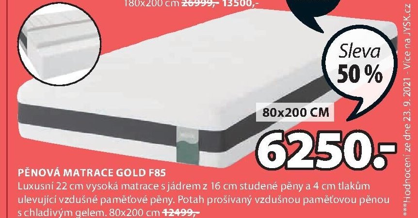 Pěnová matrace GOLD F85