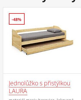 Jednolůžko s přistýlkou LAURA