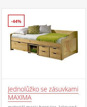Jednolůžko se zásuvkami MAXIMA