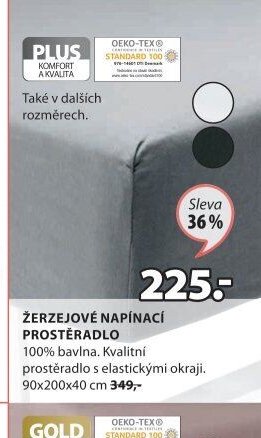 Žerzejové napínací prostěradlo 90x200x40 cm