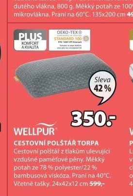 WELLPUR CESTOVNÍ POLŠTÁŘ TORPA