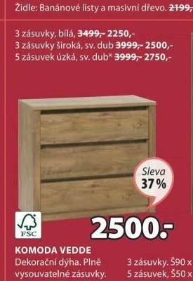 Komoda VEDDE (3 zásuvky)