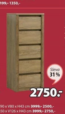 Komoda VEDDE (5 zásuvek)