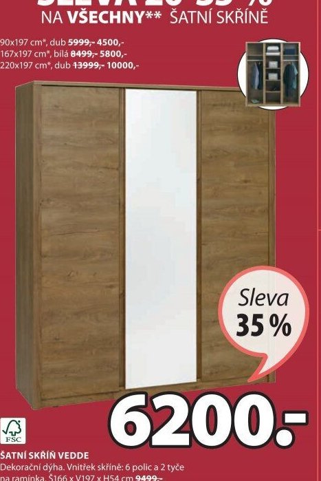 Šatní skříň VEDDE
