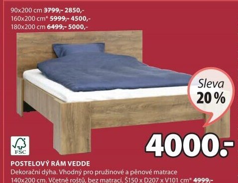 Postelový rám VEDDE