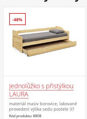 Jednolůžko s přistýlkou LAURA