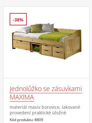 Jednolůžko se zásuvkami MAXIMA