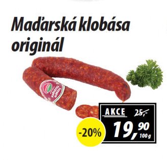 Maďarská klobása originál - ZEMAN maso - uzeniny aktualniletaky.eu