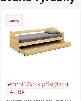 Jednolůžko s přistýlkou LAURA