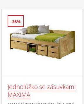 Jednolůžko se zásuvkami MAXIMA
