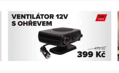 Ventilátor 12V s ohřevem