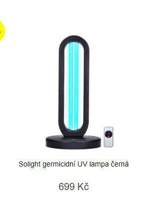Solight germicidní UV lampa černá