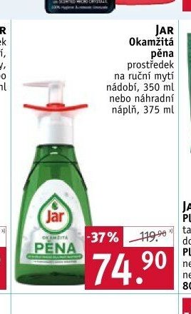 JAR Okamžitá pěna prostředek na ruční mytí nádobí