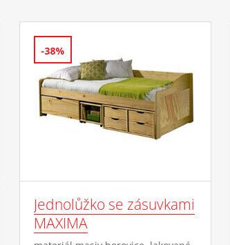 Jednolůžko se zásuvkami MAXIMA