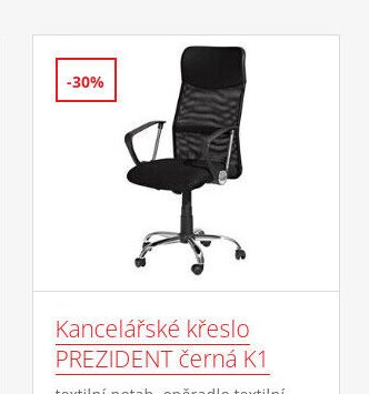 Kancelářské křeslo PREZIDENT černá K1