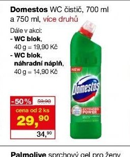 Domestos WC čistič, 700 ml a 750 ml