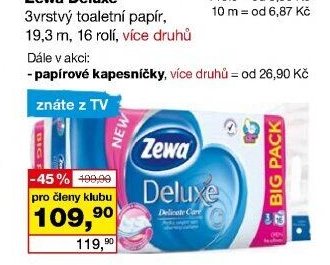 Zewa Deluxe 3vrstvý toaletní papír, 19,3 m, 16 rolí