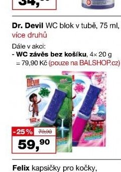 Dr. Devil WC blok v tubě, 75 ml, více druhů