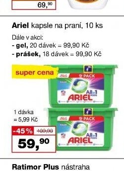 Ariel kapsle na praní, 10 ks