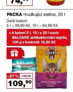 PACKA hrudkující stelivo, 20 l