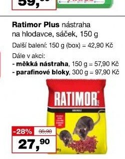 Ratimor Plus nástraha na hlodavce, sáček, 150 g