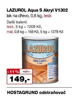 LAZUROL Aqua S Akryl V1302 lak na dřevo, 0,6 kg, lesk