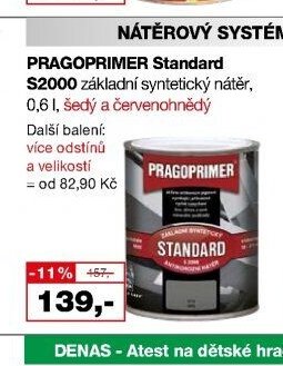 PRAGOPRIMER Standard S2000 základní syntetický nátěr, 0,6 l, šedý a červenohnědý