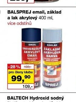 BALSPREJ email, základ a lak akrylový 400 ml, více odstínů