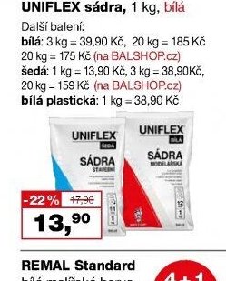 UNIFLEX sádra, 1 kg, bílá