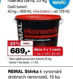 REMAL Ekonomik univerzální bílá malířská barva, 25 kg