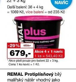 REMAL PLUS bílá malířská barva, 22 + 3 kg