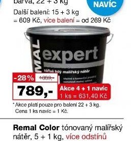 REMAL Expert zářivě bílá malířská barva, 22 + 3 kg
