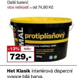 REMAL Protiplísňový bílý malířský nátěr, 15 kg