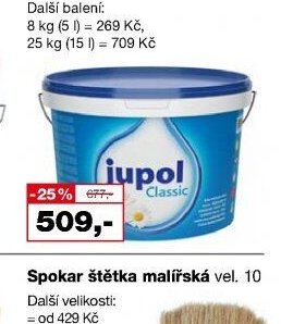 Jupol Classic bílá malířská barva, 15 kg
