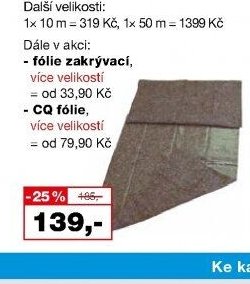 Spokar fólie savá krycí 1x3 m