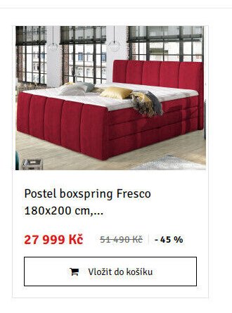 Postel boxspring Fresco 180x200 cm,...