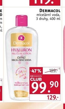 DERMACOL micelární voda, 3 druhy, 400 ml